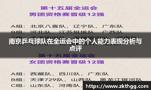 南京乒乓球队在全运会中的个人能力表现分析与点评
