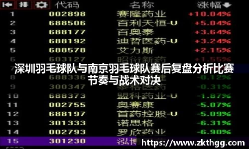 深圳羽毛球队与南京羽毛球队赛后复盘分析比赛节奏与战术对决